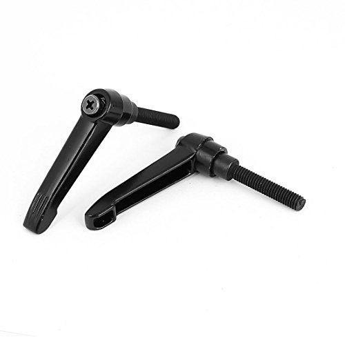 Sourcingmap Lathe Machine Metal Adjustable Handle Grip M5x30mm Male Thread 2pcs, Black