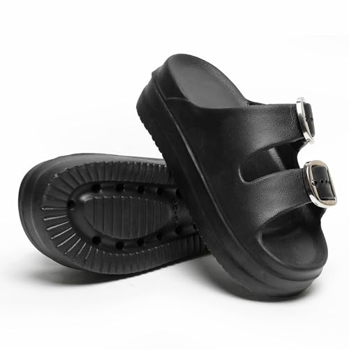 Image of Women Summer Flip Flop Slippers Casual Pillow EVA Anti-Slip Sole Slide Slipper Double Strap Sandals for Women's & Girls Rubber Flats