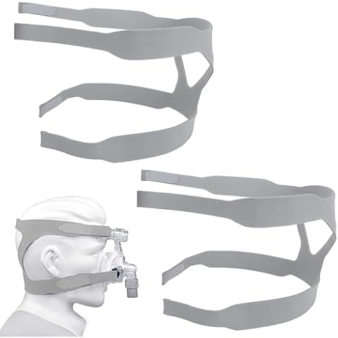 COONLINE 2 Packs Universal Headgear Strap Full Mask Replace Part CPAP Ventilator Headgear (Without Mask) - Grey Cover