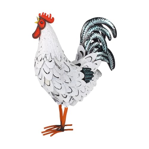 Eoixuqba Décoration en métal en Forme de Poule, Statues de Jardin de Coq, décoration de pelouse, décoration de Ferme, Animal Debout pour Jardin, terrasse,...