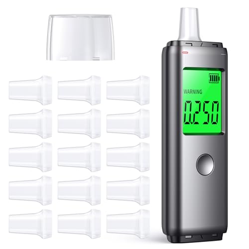 ZBK Éthylotest Automatique Double Mode, Testeur d'alcool 2 en 1 Rechargeable par USB, Portable, Précis et Rapide, pour Usage Personnel, Partageable en Toute Sécurité