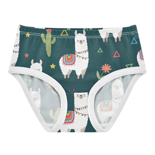 Cute White Llamas Colorful Green Girls Underwear Toddlers 2t Cotton Cute Panties Girl Flower Briefs Girls Undies