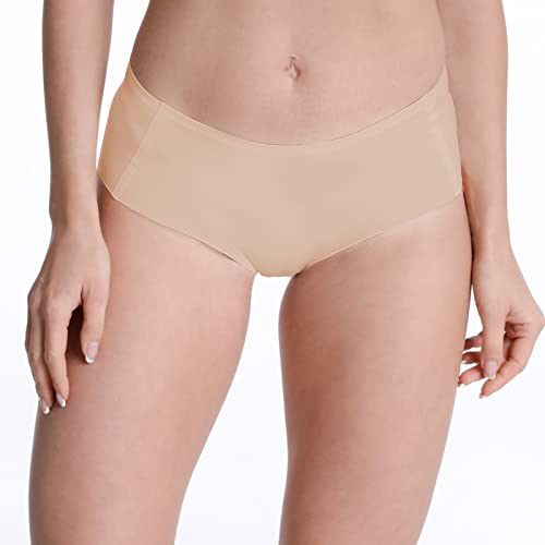 Wander Womens Seamless Underwear 3-Pack Pure Invisible Breathable Brief Ladies Stretch Hipster Panties（Nude*3, Small） #TOP1