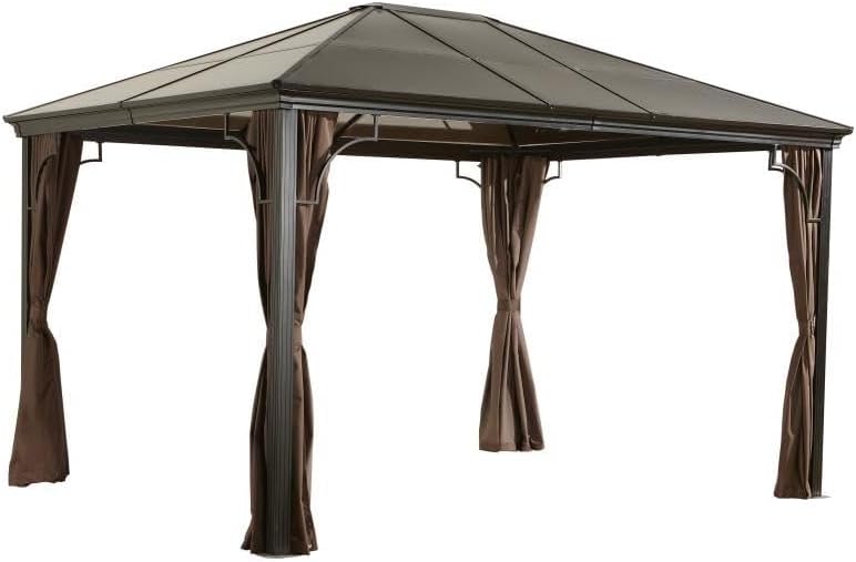Sojag Outdoor 10' x 12' Sumatra Hardtop Gazebo Sun Shelter with Mosquito Nets