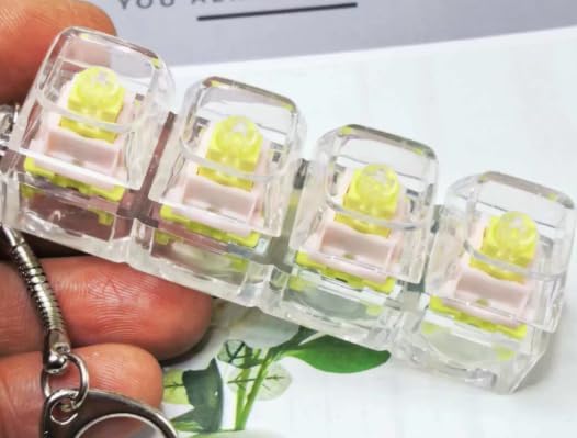 2Pcs Keyboard Fidget Toy for Adult, Yellow Creamy Fidget Clicker