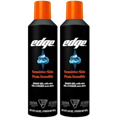 Edge Shaving Gel for Men, Sensitive Skin, 9.5 oz (2 Pack)