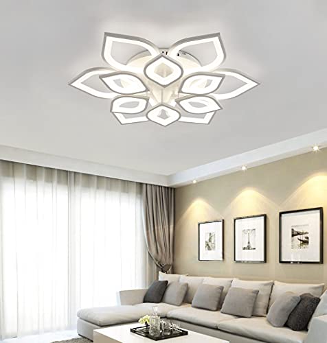 Plafonnier LED 55W moderne lustre acrylique en forme de fleur luminaire télécommandé - 3