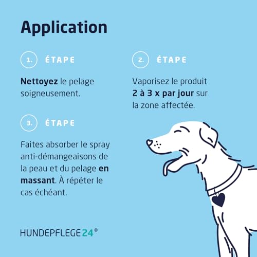 Hundepflege24 Spray Anti demangeaison Chien 125ml - Aide d'urgence immédiate & apaisement Efficace Contre l'inflammation, Les acariens, aoûtats, mycoses & puces - Anti demangeaison pour Chien et Chat – vue 4