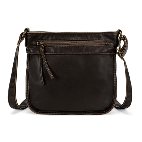 Image of Montana West Crossbody Bag for Women Multi Pocket Shoulder Medium Travel Purses Ultra Soft Washed Leather