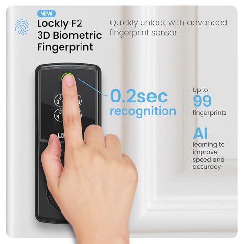 Lockly Secure Pro (2025 Latest Version), Smart Lock with Built-in Wi-Fi, New-Gen Fingerprint Door Lock, Keyless Entry Deadbolt, PIN Genie Keypad, Auto Lock, App Remote Control, Easy Installation thumbnail 5