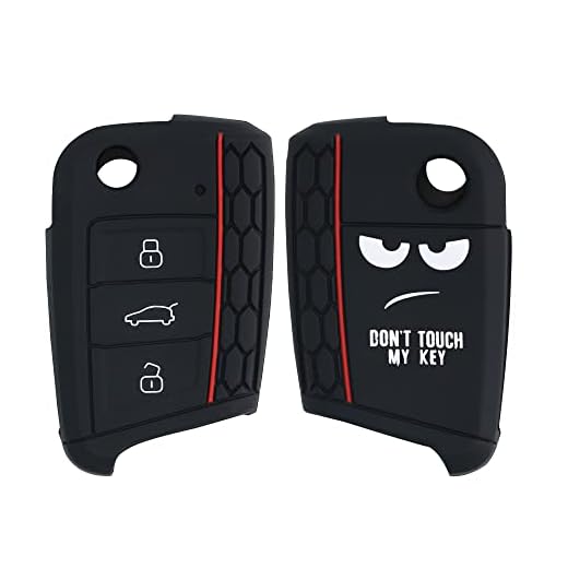 kwmobile Funda para Llave de 3 Botones para Coche VW Golf 7 MK7 - Carcasa Protectora Suave de Silicona - Case de Mando de Auto con diseño Don't Touch my Key
