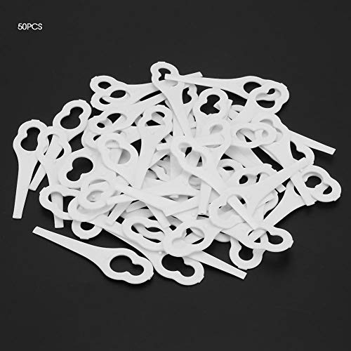 FTVOGUE 50pcs Grass Trimmer Plastic Replacement Blades Lawn Mower Parts for Bosch ALM 28 30 (White)