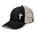 Our True God One True God Cross Trucker Back Mesh Hat for Christians Baseball Cap (Black), Medium-Large