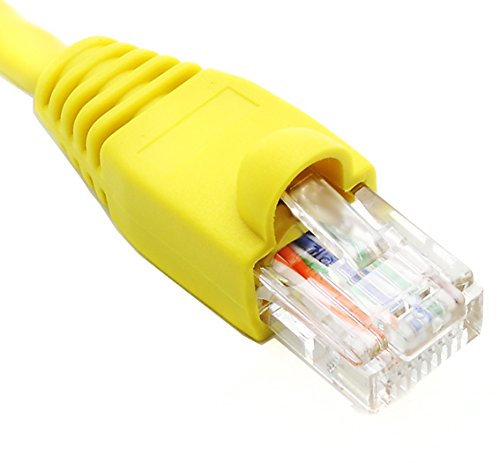 2 Ft (2ft) Cat6 Ethernet Network Patch Cable Yellow w/Ultra Boot RJ45 m/m 10/100/1000 Gigabit (25 Pack)