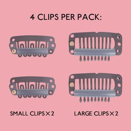 WENNALIFE 4 Brown Replacement Clips for Clip in Hair Extensions Sturdy Clips for Wire Hair Extensions Stainless Steel Clips - Image 3