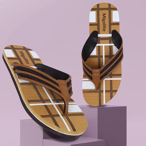 Image of Men's Stylish Checked Flip-Flops | Soft Sole Casual Slippers for Comfort