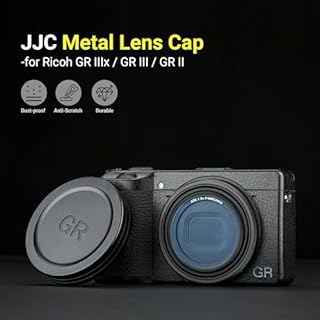 JJC Aluminum Lens Cap Cover Protector for Ricoh GR IIIx GR IIIx HDF GR3x HDF GR III GR III HDF GR3 HDF GR II GR2 with Soft EVA Interior -Black