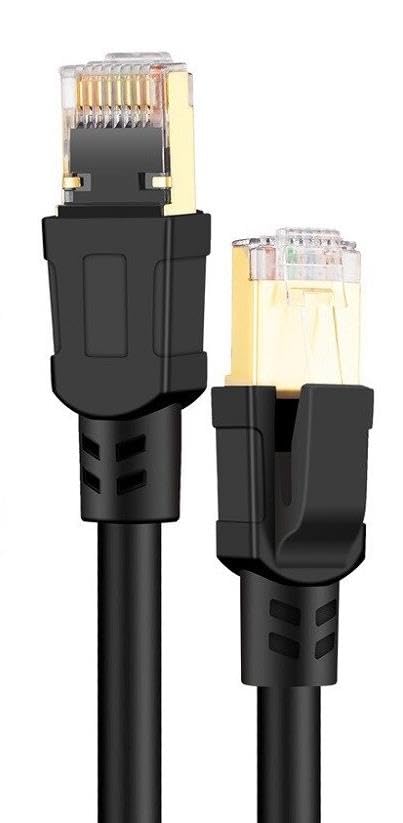 Cat8 1452 1 Metre 40Gbps S/Ftp 2000MHz Yüksek Hızlı 26 Awg Kablo, S/Ftp Esnek Korumalı Bükümlü Çift 25/40 Gb/sn RJ45 8P8C Altın Kaplama
