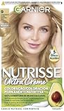 Garnier Nutrisse Creme Coloración Nutritiva Permanente, Tinte 100% Cobertura de Canas con Mascarilla Nutritiva de 5 Aceites - Tono 9 Rubio muy Claro
