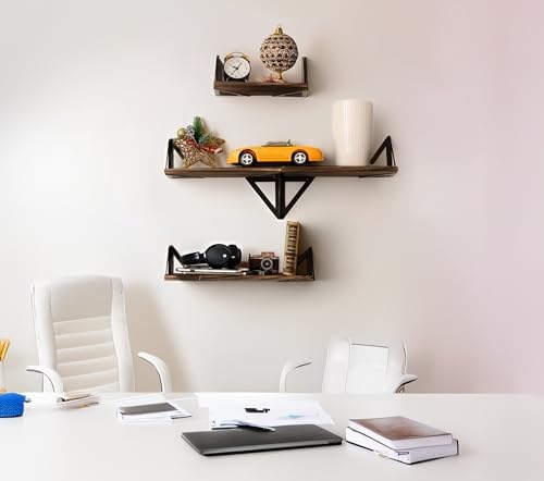 Miniatura 2 de T-LOVENDO.ES Baldas Pared Madera Natural. Estantes flotantes o estantería. Repisas. Juego de 3 Piezas. Ideal salón, Sala Estar, baño, Cocina, decoración. Fácil Montaje. Resistente.