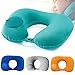 Cuscino Da Viaggio Gonfiabile Ultraleggero, Senteen 4pcs Cuscino Cervicale Da Viaggio Sfoderabile Cuscino Aereo Regolabile Neck Pillow Travel Leggero Compatto Per Auto Ufficio Treno Domestico Dormire