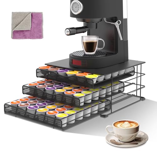 Masthome Cassetto Porta Cialde Dolce Gusto, Capacità: 108 Capsule, Porta Capsule per Caffè con 3 Cassetti, Contenitore per Capsule Dolce Gusto, Dispenser Capsule Porta Macchina da Caffè, Nero