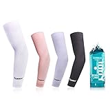 4 Pairs Sport Ice Cooling Arm Sleeves UV Protection Golf Cycling Hiking Climbing (L)