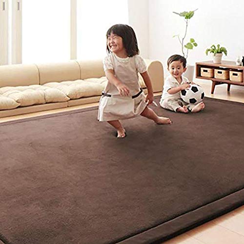 Tapis de jeu bébé doux grand format velours corail pour chambre - 5
