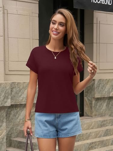 Image of UNCLECAT Womens Crop Tops Loose Fit Cap Short Sleeve Summer Tee