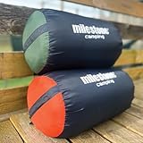Milestone Hooded Sleeping Bag / 3 Season Single Envelope Style / 250gsm Water Resistant with Carry Sack for Camping Outdoors / 220 x 80cm (Orange) - Image 9