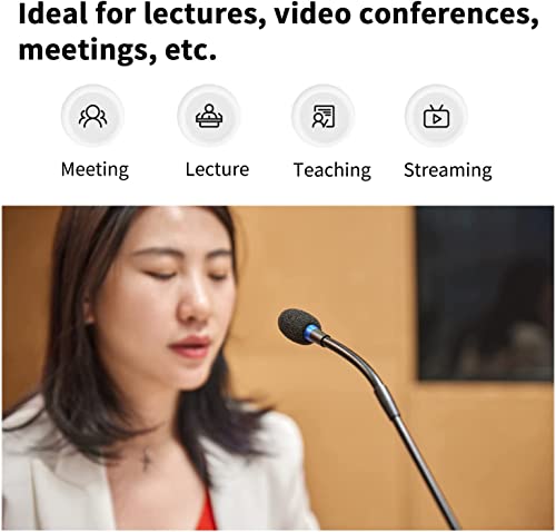 Boya Desktop Condenser Podium Microphone, 18" Bi-Fold Gooseneck Microphone With Mute Button&Led Indicator, Xlr Mic For Conference Meeting Video Live Streaming Lecture Speech Podcast #TOP6