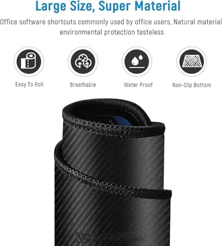 Image of Large Desk Mouse Mat, Extended Gaming, Office Keyboard Pad, Waterproof Non-Slip Surface, Stitched Edge Anti-Fray Thick Fabric Rubber Base Mat for Home Laptop Study or Work Setup (Gaming)