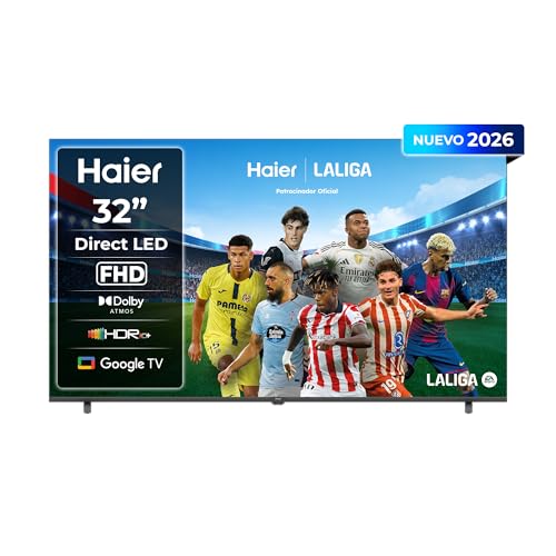 Haier K85 Full HD 32' H32K85GFX, Smart TV con Google TV, Chromecast, Dolby Audio, HDR10, Bluetooth 5.1, USB 2.0 x 2, DBX TV, HDMI 2.1 x 4 [2026]