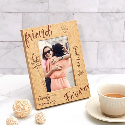 Jetec Picture Photo Frame Wooden Picture Frame Fit 4 x 6 Inch Photo Gifts from Girls Women for Going Away Housewarming Birthday Anniversary Thansgiving Idea (4 x 6 Inche)