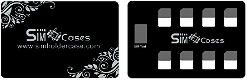 SIM Card Adapter Set & Nano SIM Card Holder Case with iPhone Pin Needle, Slim Credit Card Size for Wallet, Storage case for 8 Nano SIM Cards, Quality sim Converter Set for Nano sim Card - Black