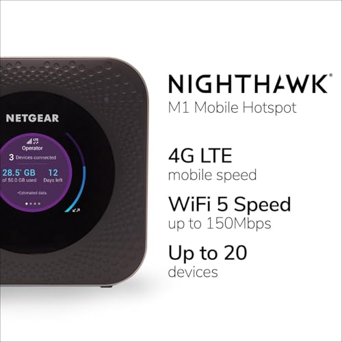 Netgear Nighthawk M1-MR1100 Mobile Hotspot Router (Black) - Wi-Fi, USB, Ethernet (Dual_Band, 1 gigabits_per_Second) - Image 2