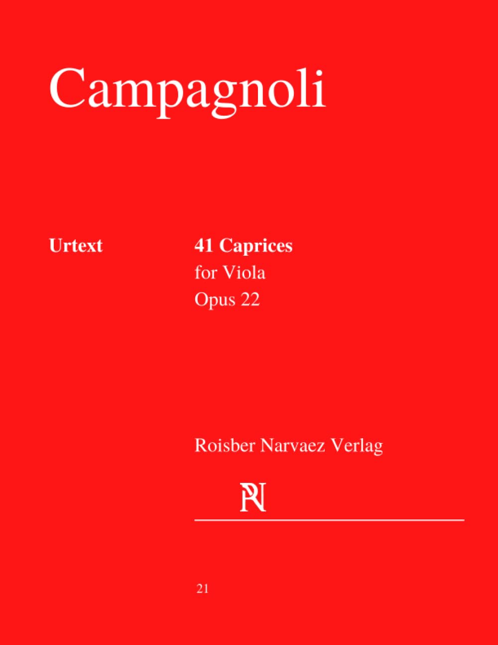 Campagnoli: 41 Caprices, Op. 22: for Viola: Urtext edition