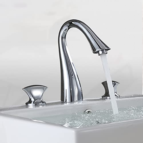 Robinet de lavabo en laiton vintage résistant au calcaire avec 3 trous - 3