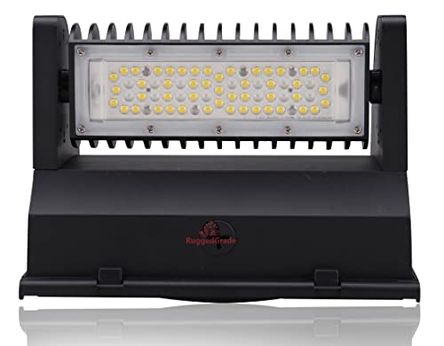 Ruggedgrade 5,600 Lumen - 40 Watt Rotate Iii Series Led Wall Pack - 5000K - High Efficiency 140 Lumen To Watt - Brown Color #TOP5