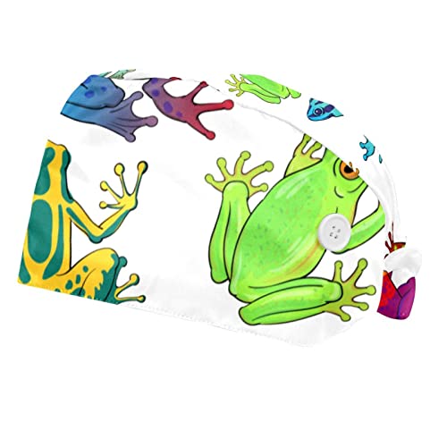 Chapeaux de travail pour hommes et femmes JDEZ à motif grenouille coloré