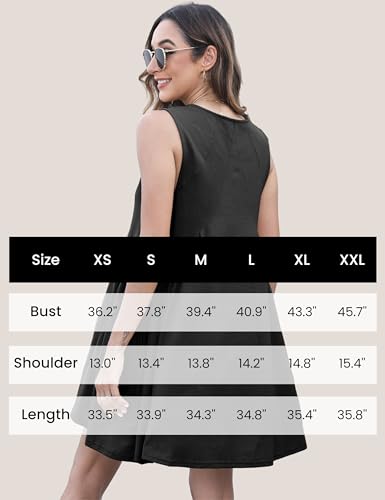 Athlisan Womens Summer Sleeveless Mini Dress Casual Loose V Neck Sundress with Pockets2