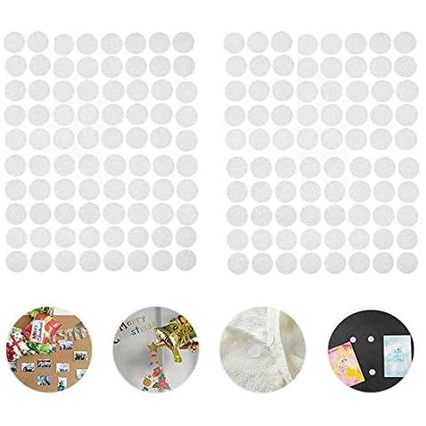 1200pcs Dots Self Adhesive, 600 Pair 10mm Hook and Loop Tape Self Adhesive Double Sided Sticker Round Dot Coins Tapes Super Sticky for Home, School, Office (White) Cover