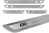 ✿ Zustand: 100% nagelneu 4 Stück Edelstahl Auto Einstiegsleisten für Volkswagen VW Golf 6 7 GTI R-line Jetta Polo Tiguan Passat,Türschweller Schutz Leisten Abdeckung Kick Plates Schutzabdeckung,Sill Scuff Pedal Trimmstreifen