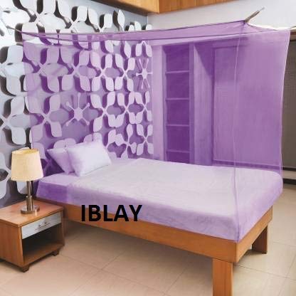 Image of Machardani Net Double Bed King Size - 7x7 Ft Mosquito Netting for Bed (Purple)