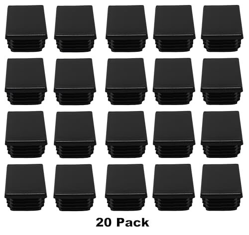Image of Black Plastic 2 inch x3 inch Rectangle Tubing End Cap Plug Insert, Finishing Plug, Pipe End Cap, Durable Chair Glide Universal (20)