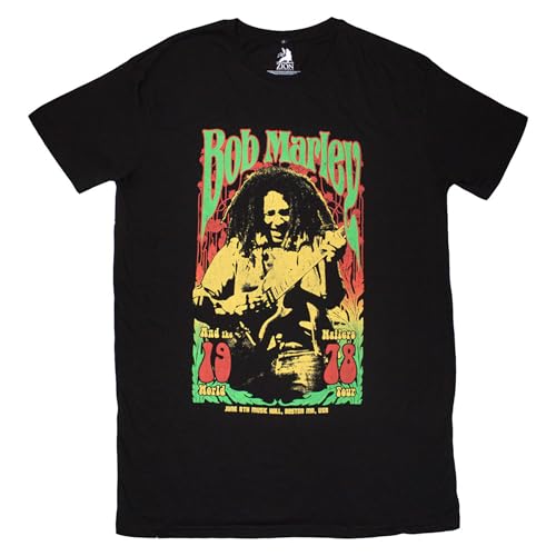 Rock Off officially Licensed Products Bob Marley 1978 T Shirt Vestido, Negro , XXL