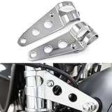 ANKIA Universal 33mm-43mm Metal Motorcycle Modified Headlight Mount Brackets Clamp Fork Ear for Motorcycle Chopper Cafe Racer (Silver)