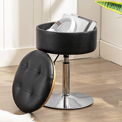 FURWOO Short Round Spa Stool Make up Stool Height