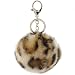 1PC Multicolor Faux Fur Pompom Ball Keychain Leather Ring Women Hand bag Charm (Leopard 10cm)