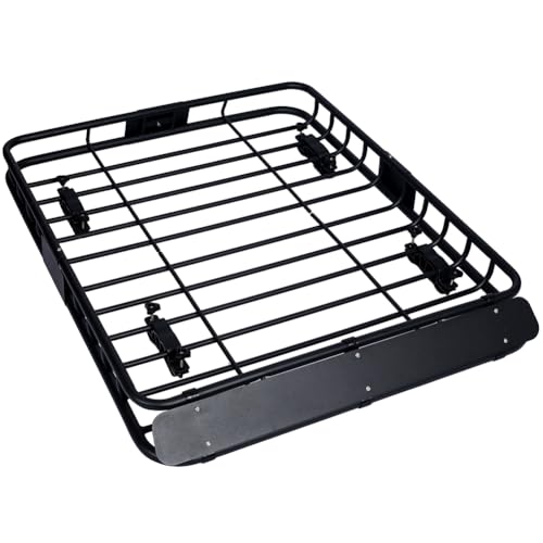 SPOFLYINN 38.5 x 43 Inch Universal Roof Rack Cargo Carrier Basket Rooftop Luggage Holder Carrier Basket for Camping Traveling 42 inches